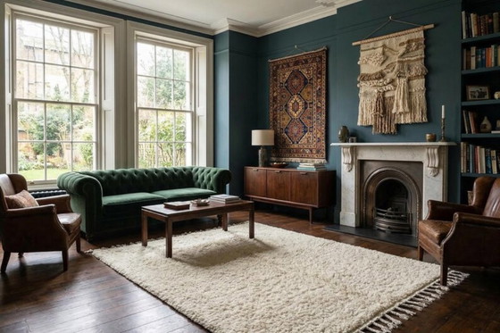 Image 1 of Tapis simple artisanal en laine 250cmx150cm 