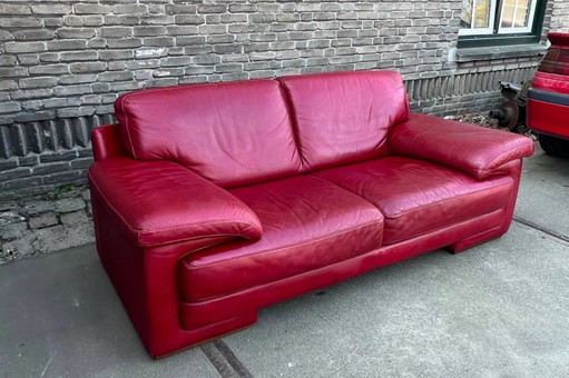 Divano Natuzzi. Vera pelle. – 3 5 zitsbanken, Leather (photo 2 of 9)