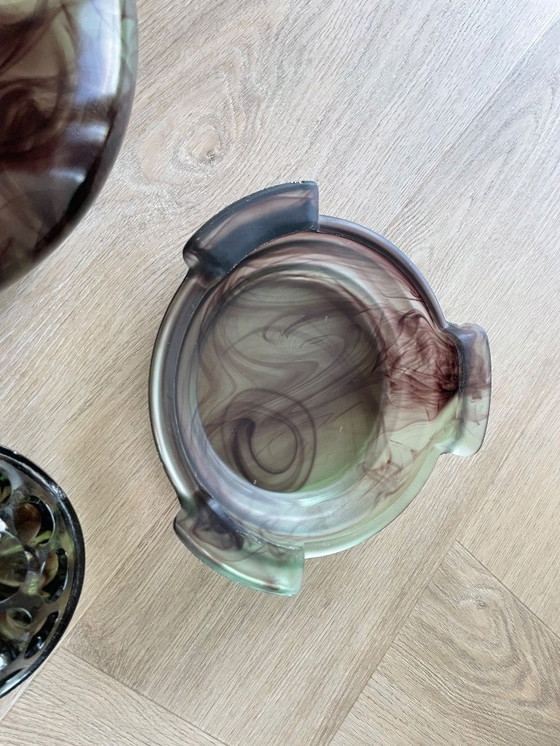 Image 1 of Cuenco de cristal en forma de nube con soporte, Davidson inglés