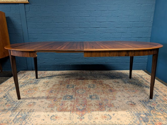 Image 1 of Table de salle à manger ronde extensible vintage, en palissandre, années 1960