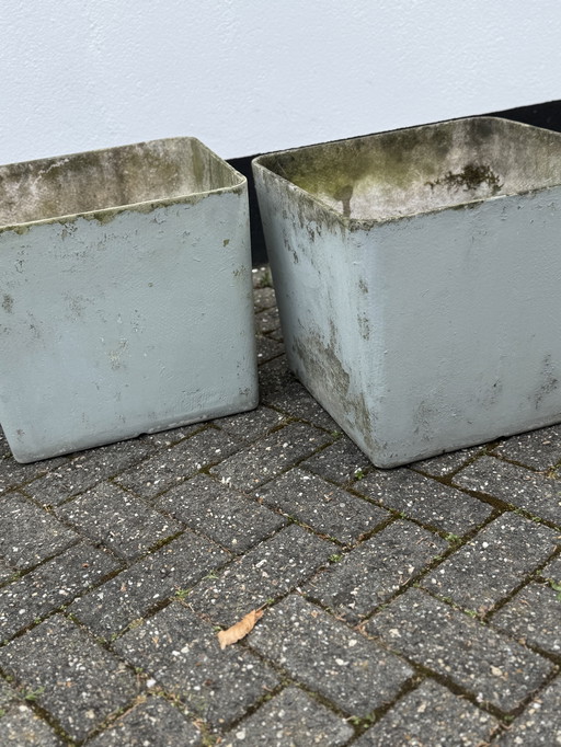 Pair of Willy Guhl Square Planters