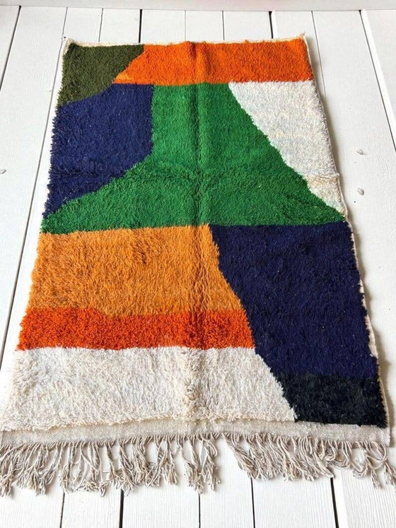Alfombra bereber cruda con patrones coloridos 250cmx150cm – Wool, Bohemian (photo 5 of 6)