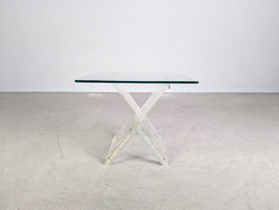 Image 1 of Table basse, verre acrylique, verre, design années 1970/1980, table d'appoint, espace