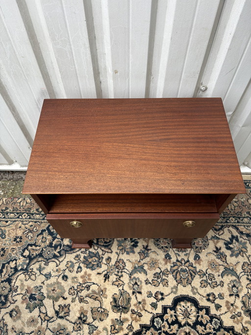Houten kastje en teck du Mid Century