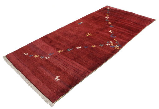 Tappeto persiano originale Gabbeh Ghashghai Tappeto orientale 265 cm x 128 cm Vecchio Naturale