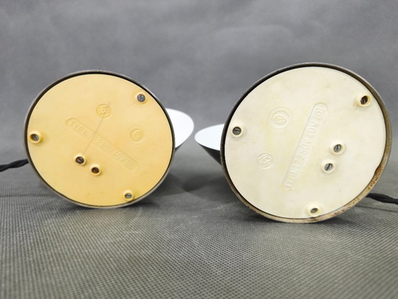 Image 1 of Paire de lampes de table réglables chromées de style Bauhaus, Tchécoslovaquie des années 1930