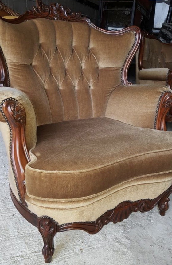 Image 1 of Barok bank met fauteuils 