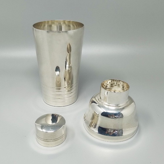 Image 1 of Magnifique gobelet à cocktail en métal argenté des années 1950. Fabriqué en France