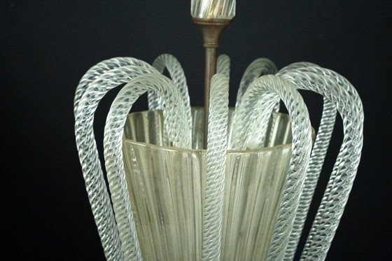 Image 1 of Raro lampadario in vetro di Murano Art Déco di Archimede Seguso, Italia, anni '30