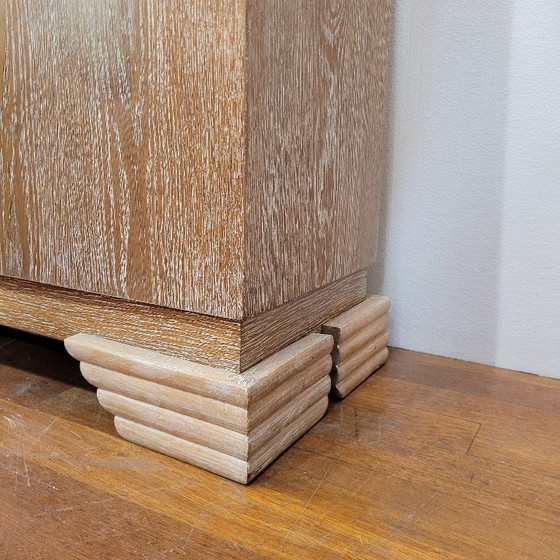 Image 1 of Meuble bar style Art déco, bois de chêne, années 80 – France