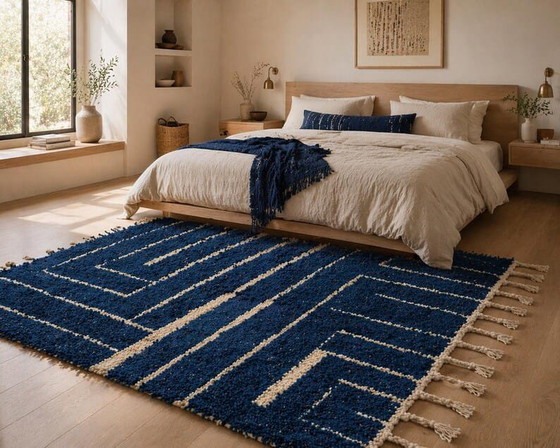 Handgemaakt Traditioneel Beni Ourain Vloerkleed Afmeting 1,5/2,5 M – Aime Té, Vloerkleden en tapijten, Wool (photo 5 of 7)