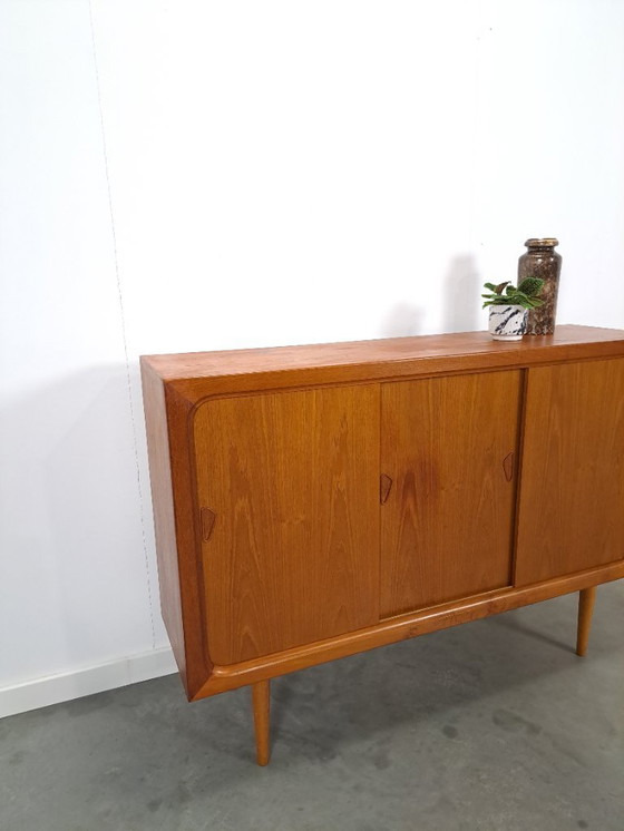 Image 1 of Mid Century Deens teak hoog dressoir