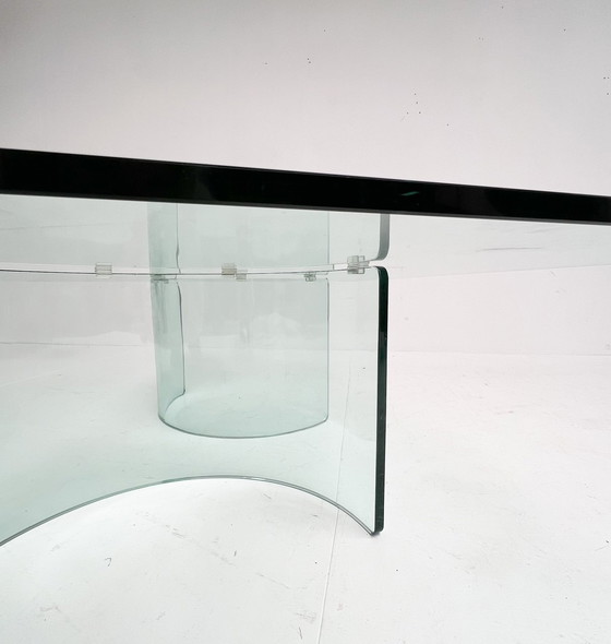 Image 1 of Moderne Italiaanse Glazen Salontafel, 1970’s