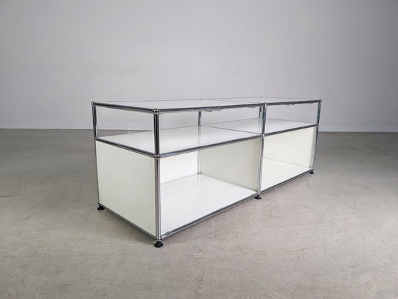 Image 1 of Origineel USM Haller dressoir wit 2x2 TV-plank Fritz ladekast