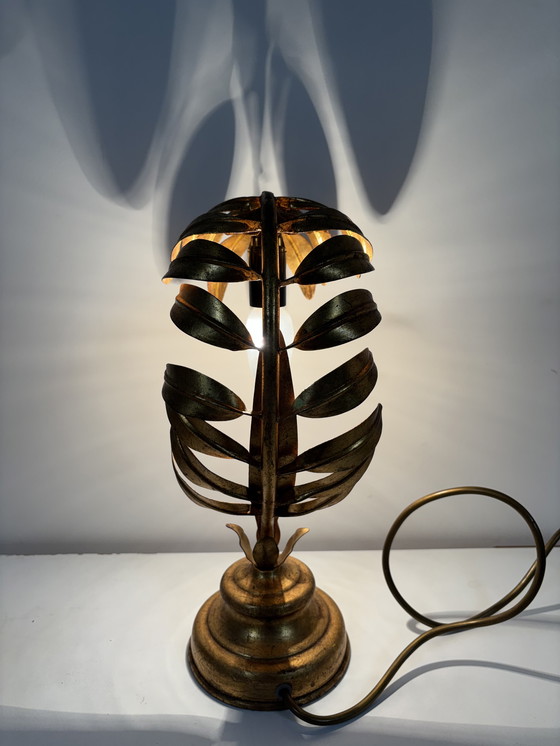 Image 1 of Hollywood Regency gilded table lamp in the style of Hans Kögl, Germany, 1970s