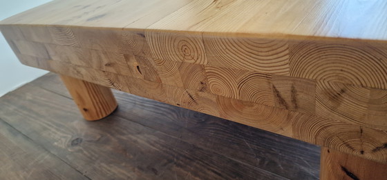 Image 1 of Large Square Pine Coffee Table, 1970s