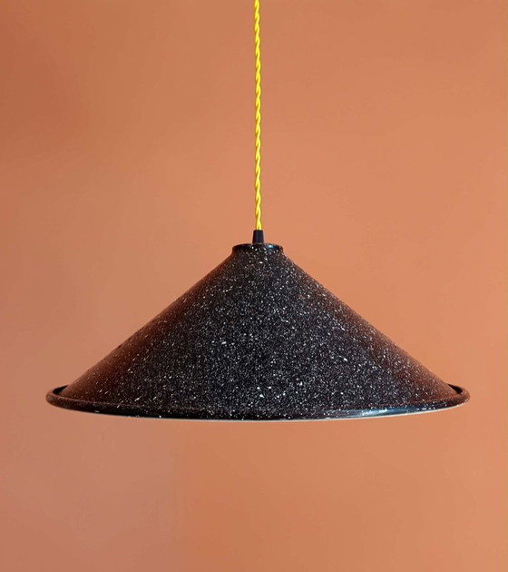 Image 1 of Grande lampada a sospensione industriale vintage in lamiera, 39 cm
