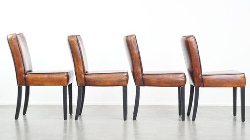 4 x Comfortabele eetkamerstoel gemaakt van schapenleer