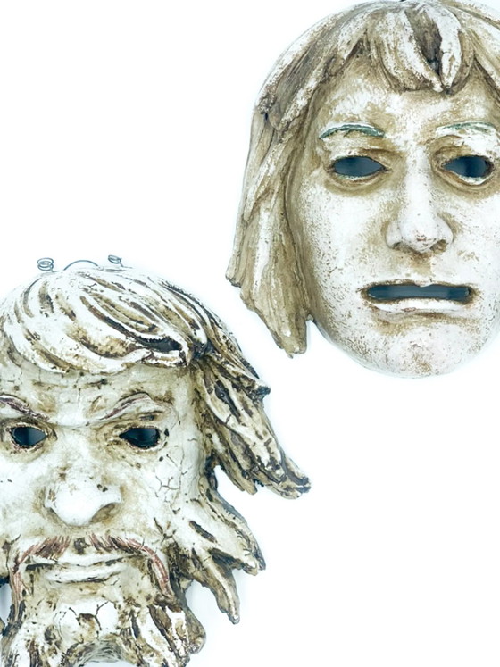 Pair of Sculpted Terracotta Masks by Roberto Rigon, 1980s, Decorative Objects (photo 2 of 8)