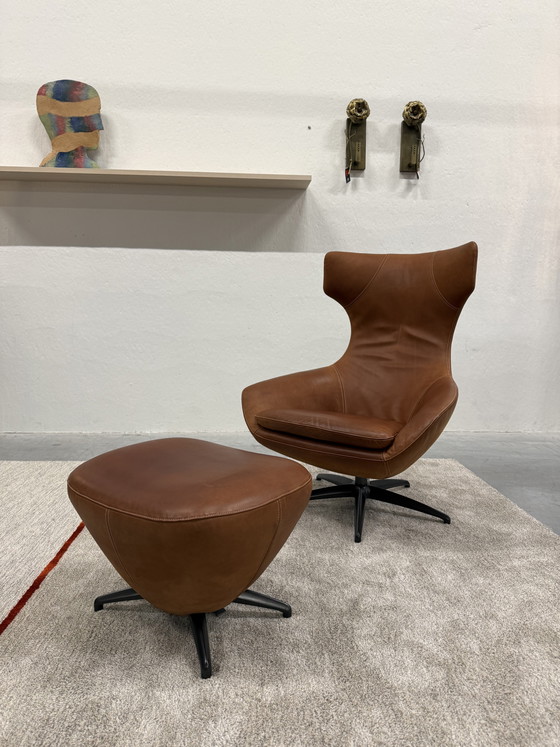 Image 1 of Leolux Caruzzo Relaxfauteuil met poef Danza leer