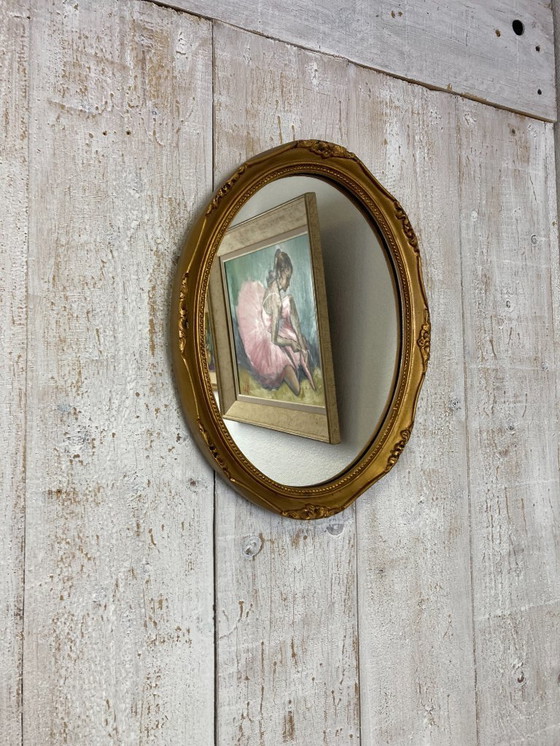 Image 1 of Antieke ovale spiegel (44x33cm)