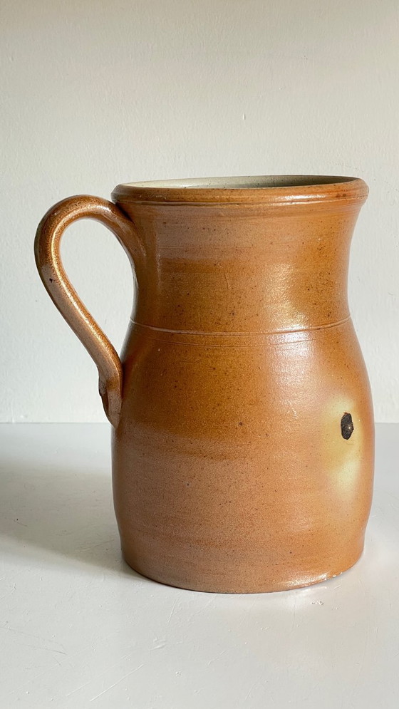 Image 1 of Vintage beige aardewerken kan