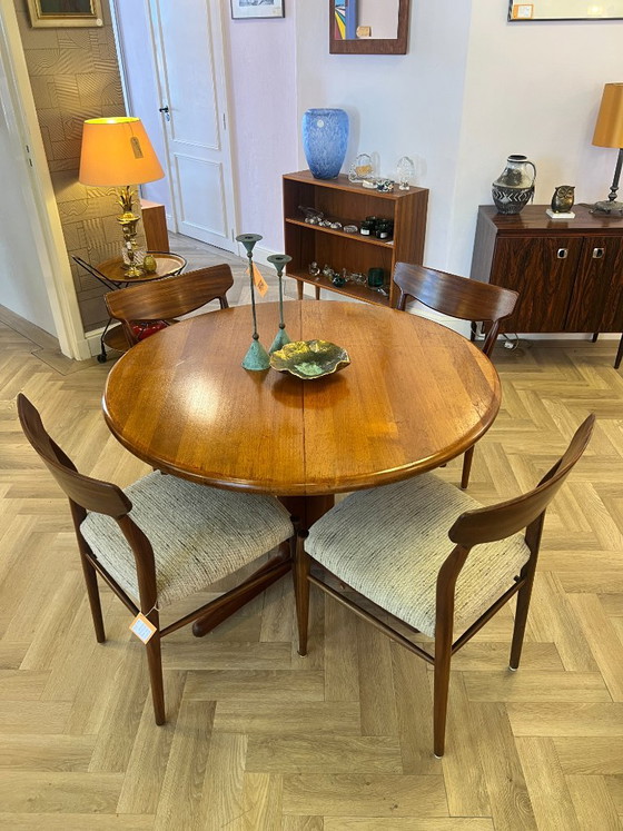Vintage Teak Round Dining table, Ks Mobler, Denmark 1960s – Korup Stolefabrik, Wood (photo 3 of 10)