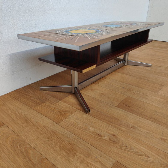 Image 1 of Vintage Mid-Century coffee table, tile table, 1960s coffee table