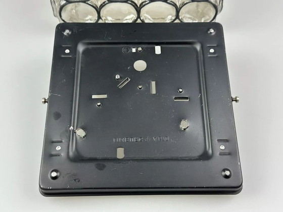 Image 1 of 60s 70s ceiling lamp Glashütte Limburg Germany Plafoniere glass & metal