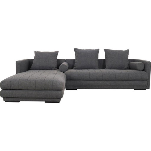 Skandinavisches graphitfarbenes Ecksofa, 2000er Jahre