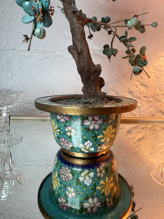 Image 1 of Bonsai turchese e cloisonné, periodo Repubblica Cinese
