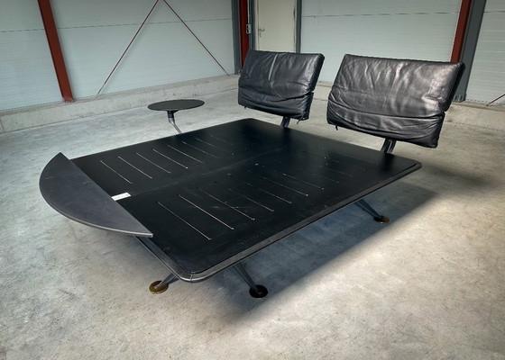 Image 1 of B&B Italia - Paolo Piva Doppelbett Kingsize Messing und Stahl "ADIA", 1980er
