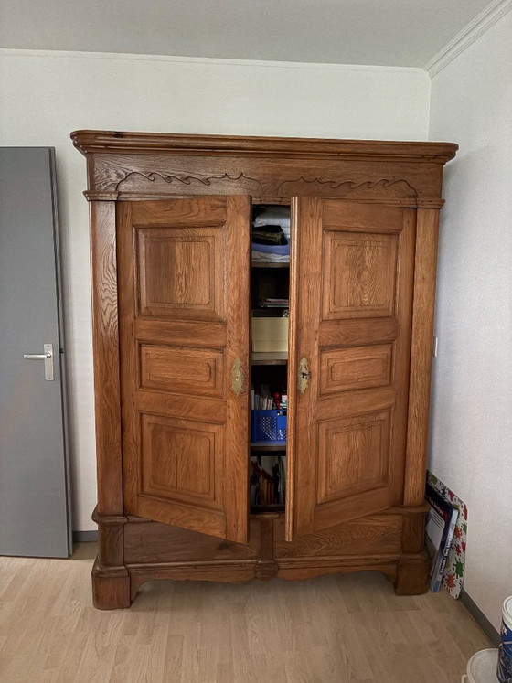 Antico Kussenkast tedesco in rovere., Armadi, Legno, Ottone, Marrone, Klassiek (foto 5 di 5)