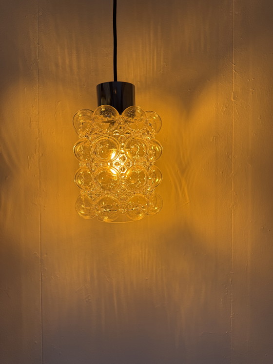 Image 1 of Lampada a sospensione vintage in vetro a bolle, Helena Tynell anni '70