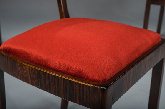 Image 1 of Art Deco Makassar Esszimmerstühle, 1930er Jahre, Satz von 4