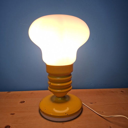 Mid-century Italian space-age table lamp glass metal
