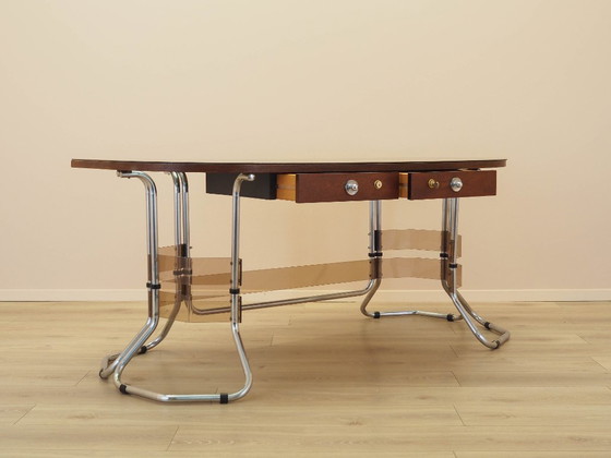 Image 1 of Mahogany desk, Italian design, 1980s, made in Italy