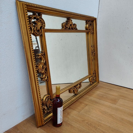 Image 1 of Antieke Vintage Goudkleurige Barok Rococo spiegel schouwspiegel