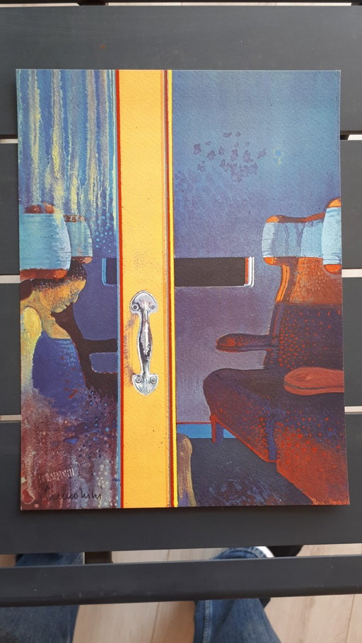 Framed artist's lithograph - Léonardo CREMONINI - Violetto