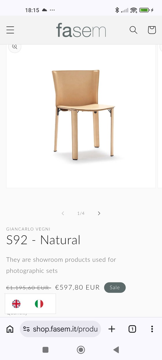 Image 1 of 2 design stoelen - Giancarlo Vegni voor Fasem