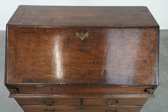 Image 1 of Commode/bureau/commode anglaise ancienne en chêne du XVIIIe siècle