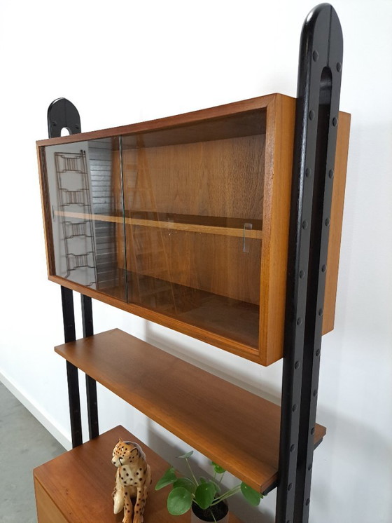 Image 1 of Teak Musterring design kast met zwarte poten