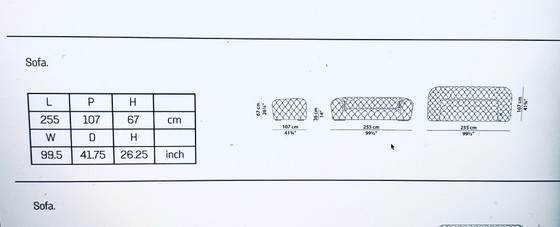 Baxter Chester Moon Sofa by Paola Navone – 255cm – Nubuck Leather – 3-5 seaters (photo 5 of 5)