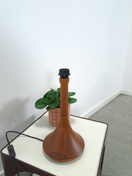 Image 1 of Teak wood lamp base vintage