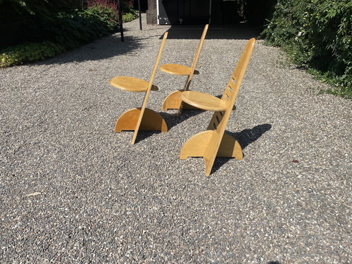 3x Lundia lundi Sitz von Gijs Boelaars. 80er Jahre Lundia Stühle
