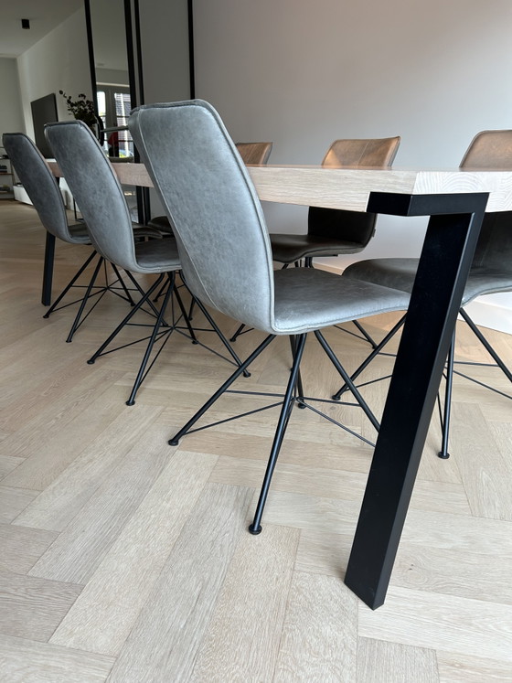 Bert Plantagie Set da pranzo Incl 6 Sedie in pelle – Iron, Wood (photo 7 of 11)