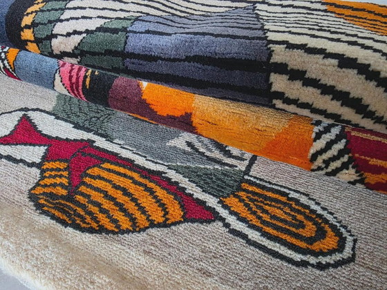 Alfombra de lana anudada a mano inspirada en María Teresa de Picasso – Base de algodón policromado (104x79cm) (photo 6 of 9)