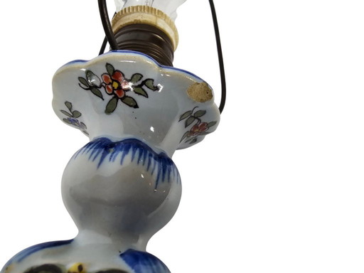 Desvres - Faience pottery - polychrome - table lamp - France - 3rd quarter 19th century