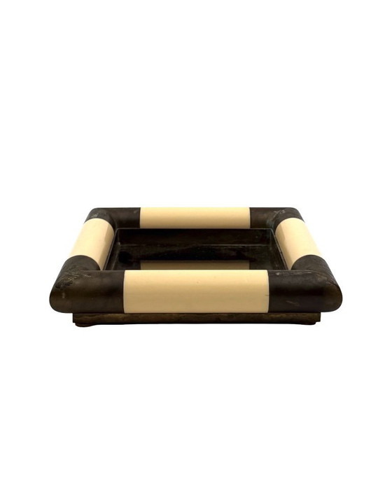 Image 1 of Tommaso Barbi, mid-century mirrored brass vide poche, Italy 1970