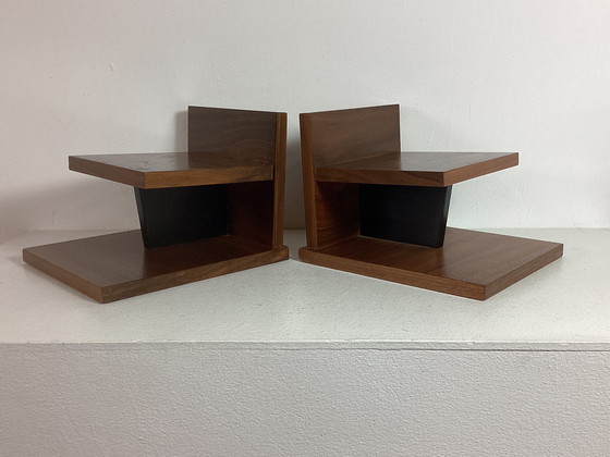 Image 1 of 2 Vintage teak wooden speaker stands